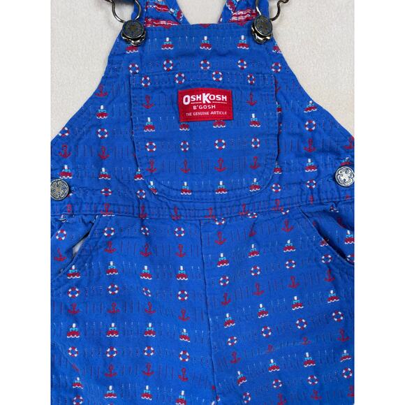 VINTAGE Oshkosh B'Gosh nautical overalls 18M EUC Made in USA 100% cotton - Picture 6 of 8